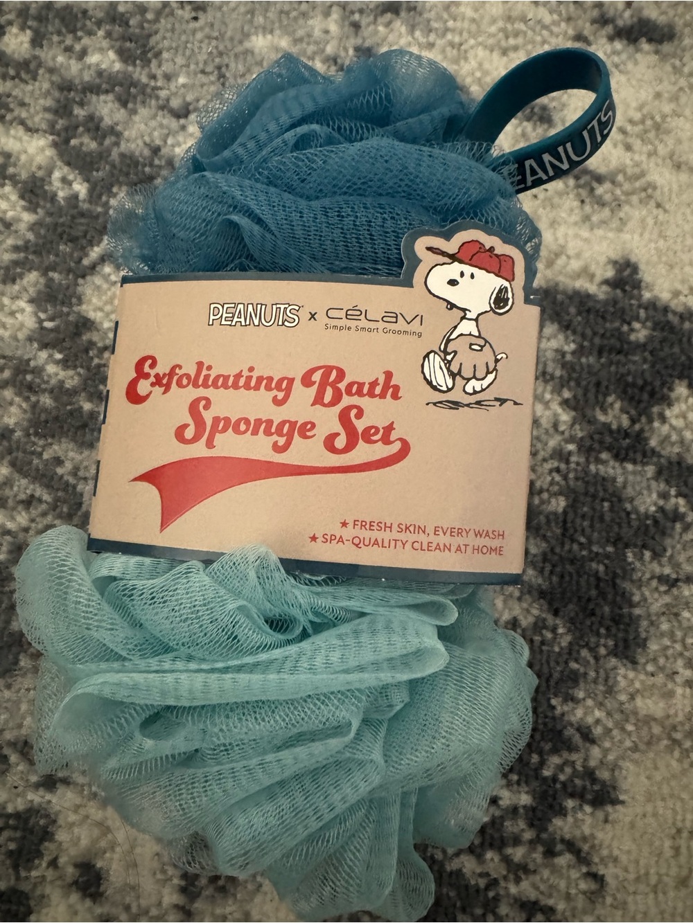 Peanuts x Celavi Exfoliating Bath Sponge Set -